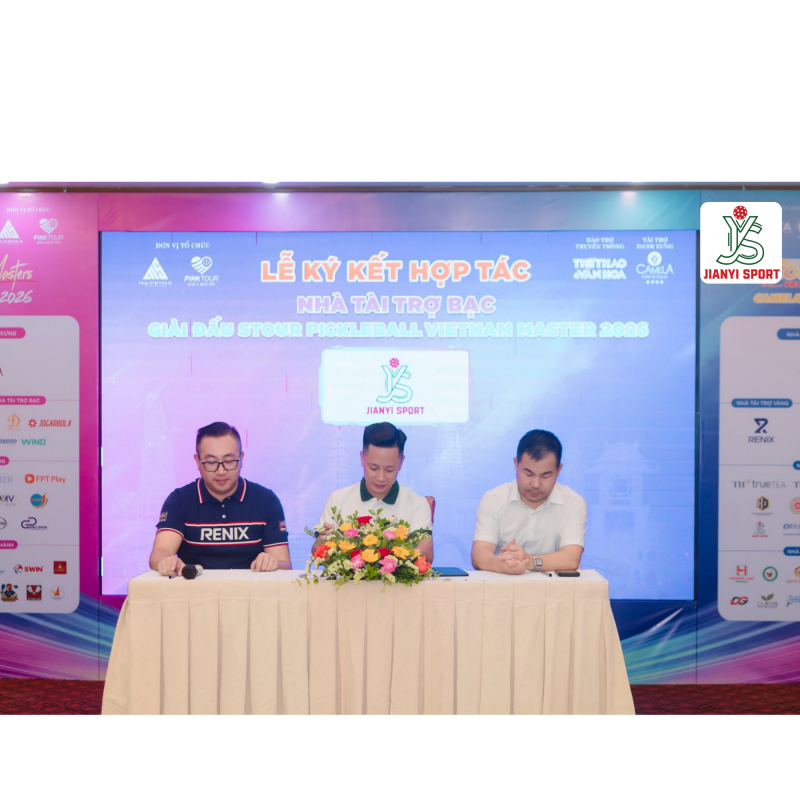 Jianyi Sports đồng hành cùng STOUR PICKLEBALL VIETNAM MASTERS – CAMELA CUP 2026 với vai trò Nhà tài trợ Bạc